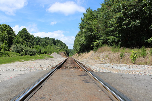 Train tracks going to and from Blacksburg and Christiansburg