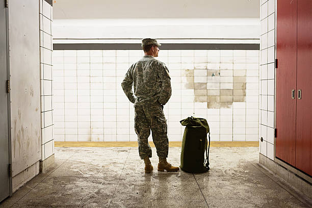 Soldier in the subway