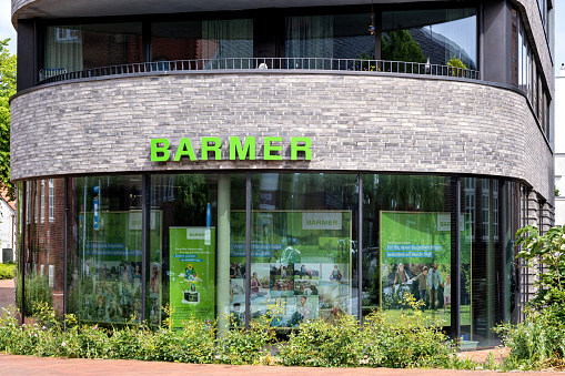 Eckernförde, Germany - June 20, 2021: Barmer health insurance office
