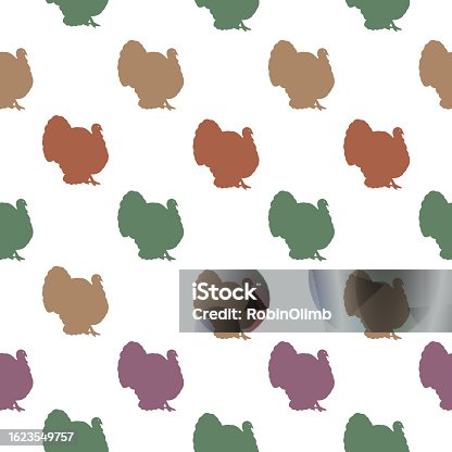 istock Autumn Turkeys Seamless Pattern 1623549757