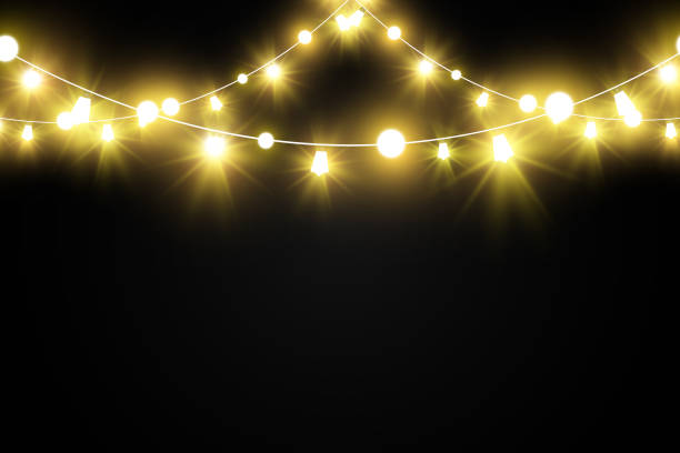 istock Christmas bright, beautiful lights, design elements. Glowing lights for design of Xmas greeting cards. Garlands, light Christmas decorations. 1623551957
