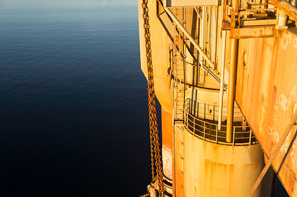 istock oil rig pontoon leg at sea 162355511