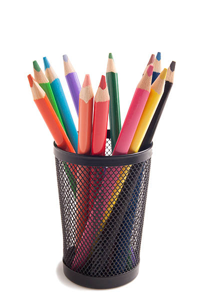 istock Color pencils in metal vase 162357673
