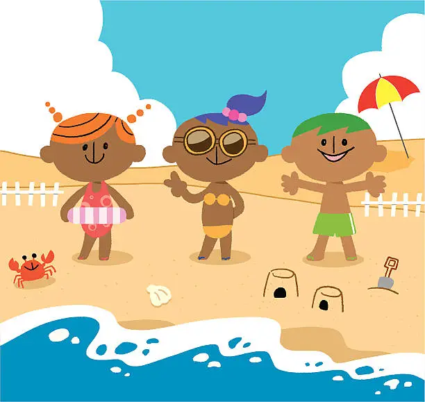 Vector illustration of Enjoy beach