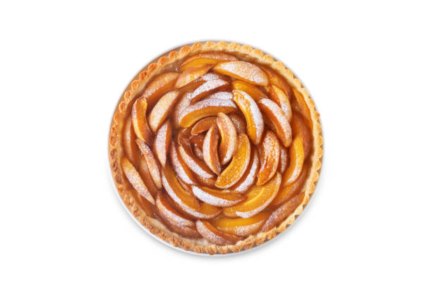 istock Apricot tart with sugar sprinkle on a white isolated backgrond 1623589672