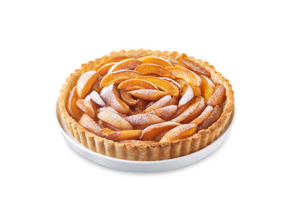istock Apricot tart with sugar sprinkle on a white isolated backgrond 1623589675