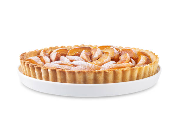 istock Apricot tart with sugar sprinkle on a white isolated backgrond 1623594518