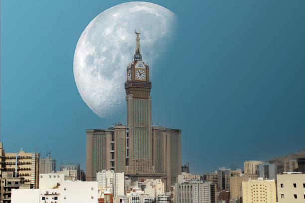 Royal Clock Tower Makkah in Makkah, Saudi Arabia. The tower is the tallest clock tower in the world at 601 meter. It is the world's tallest clock tower