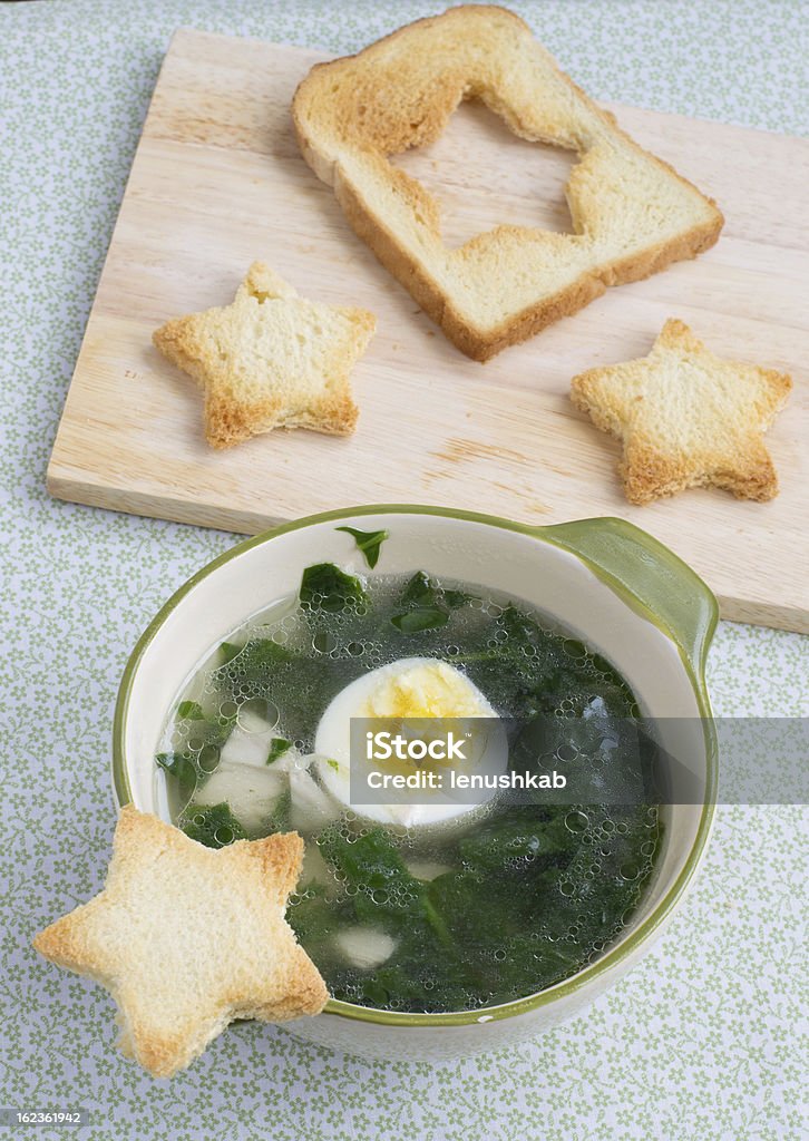 Hühnchen und Spinat-Suppe - Lizenzfrei Bildhintergrund Stock-Foto