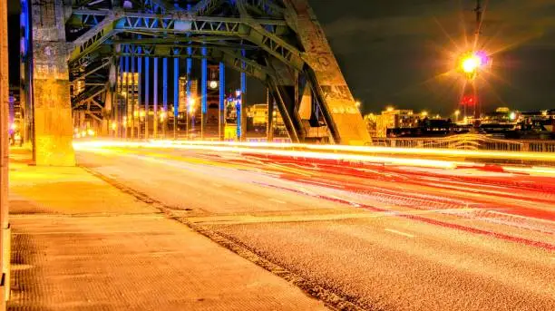 Photo of Light trails on the Tyne Bridge