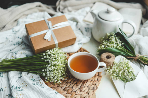 istock Cup of hot tea and spring home interior. good morning concept 1623670542