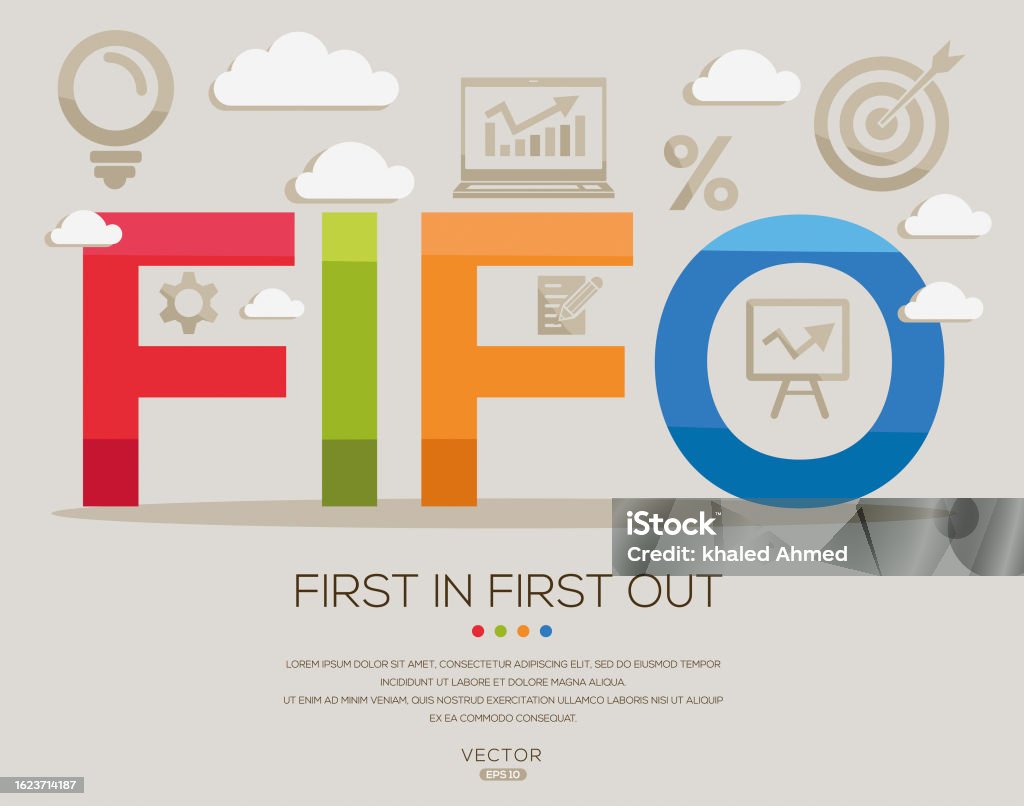 First In First Out Lesson Fifo First In First Out Stock Illustration - Download Image Now - Sign ...