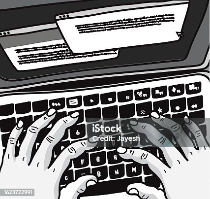 istock Hands Typing on Laptop Illustration 1623722991