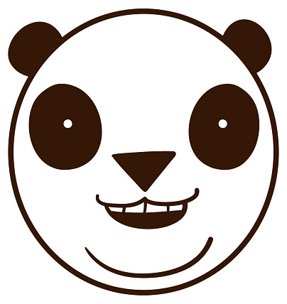 Happy Panda Bear Face Grinning and being nice.