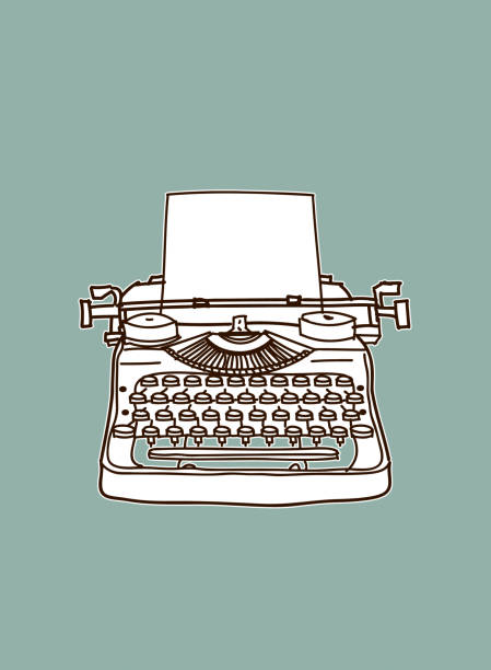 タイプライター描画 - typewriter key typewriter retro revival book点のイラスト素材／クリップアート素材／マンガ素材／アイコン素材