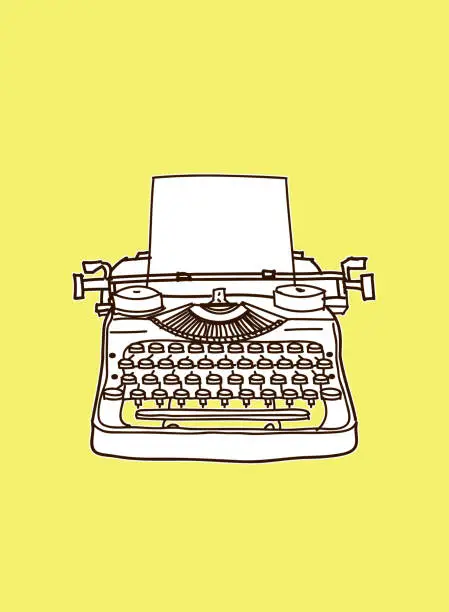 Vector illustration of Typewriter Drawing