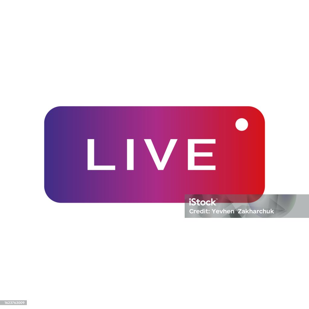 Live Simple Button Live Streaming Colorful Square Realistic Isolated Web Button Stock ...