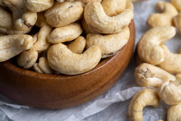 istock Hard roasted and peeled cashew nuts on the table 1623812528