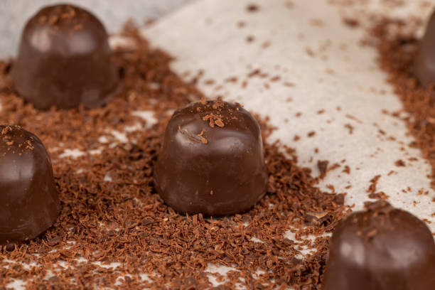istock sweet chocolates with soft filling, chocolate pieces 1623813641