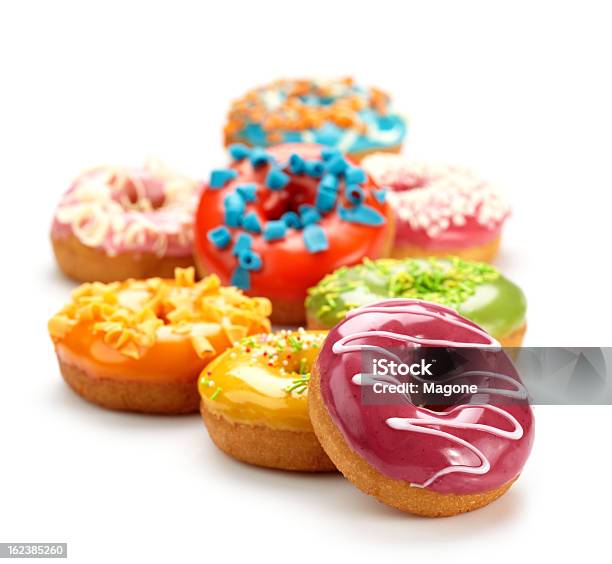 Baked Donuts Stock Photo - Download Image Now - Baked, Baked Pastry Item, Blue