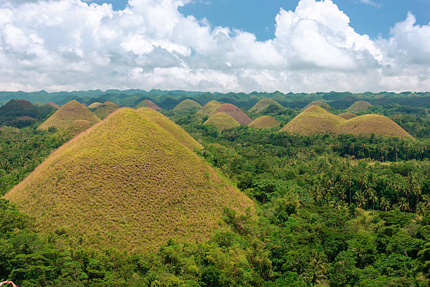 Cone hills Famous chocolate hills, Bohol island, Philippines chocolate hills photos stock pictures, royalty-free photos & images
