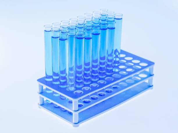 Lab Equipment 3D Icon. Colorful lab test tubes flask 3d icon