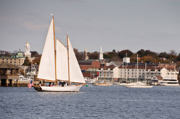 istock Schooner in Newport Harbor 162389781