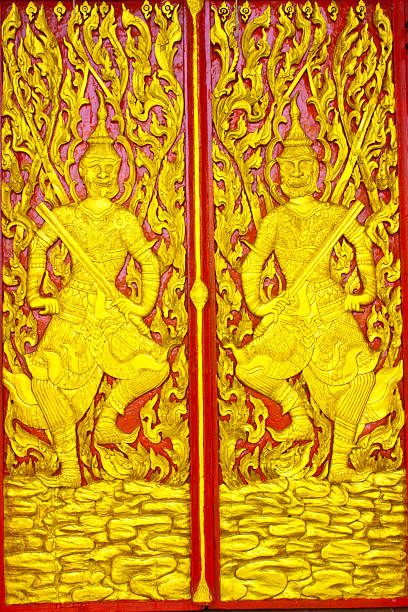 istock Thai style carved door 162389925