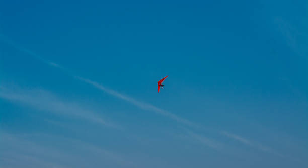 Hang-Glider In Blue Sky stock photo