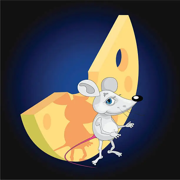 Vector illustration of little mouse