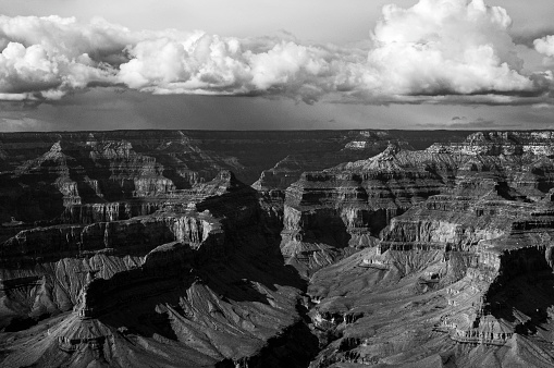 Monochrome Wide sunset view of the Grand Canyon from the South Rim.

Taken at the Grand Canyon, Arizona.