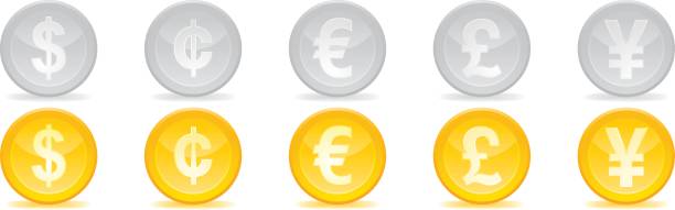 Currency symbols vector art illustration