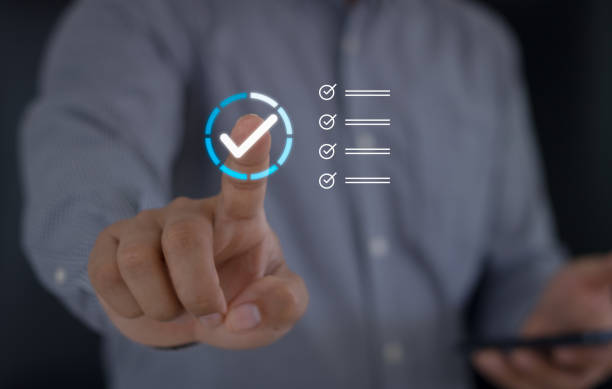 istock Quality management with Quality Assurance or QA and Quality Control or QC and improvement. Standardization and certification concept. Compliance to regulations and standards. 1623937354