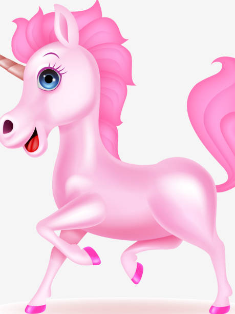 istock Fantasy pink unicorn horse cartoon 162396889