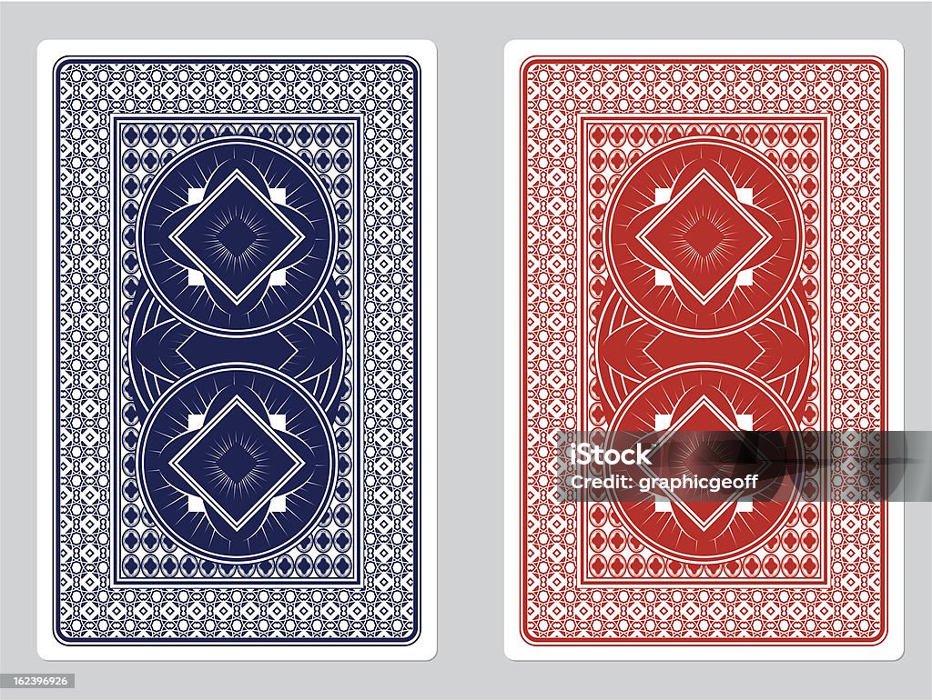 Playing Card Back Designs Blue and Red Playing Card Backs. EPS 8 Format Playing Card stock vector