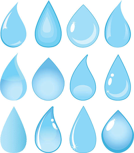 collection of vector water drops vector art illustration