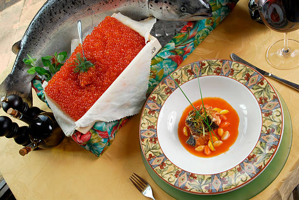 Filete de salmón - foto de stock