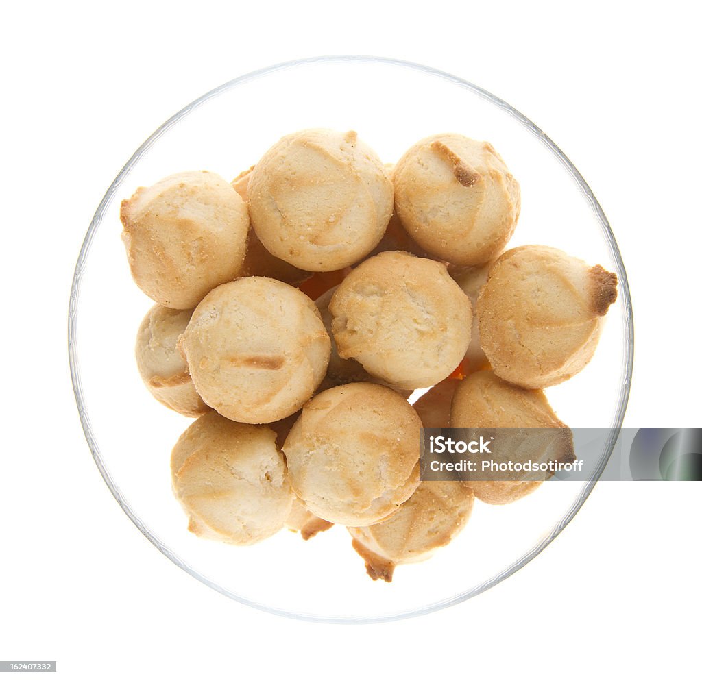 Glass bowl de cookies. Isolado em fundo branco - Royalty-free Alimentação Não-saudável Foto de stock