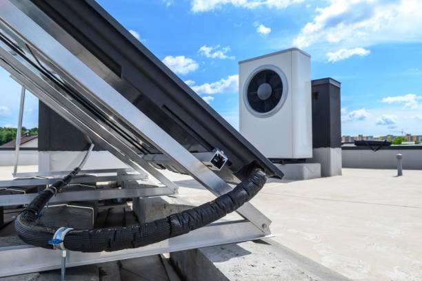 istock Heat pump and solar collector on the roof 1624118211