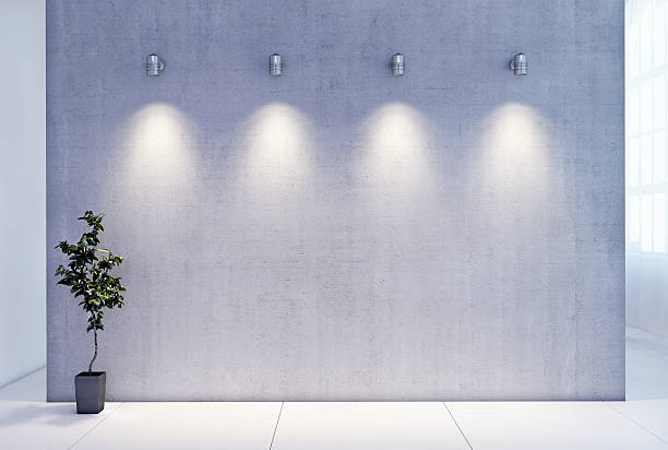 istock A blank wall with four evenly spaced out lights 162412079