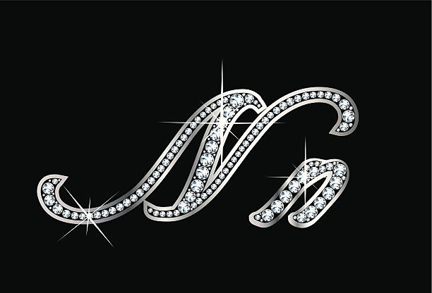 Script Diamond Bling Nn Letters vector art illustration