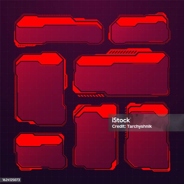 Red Ui Box Red Futuristic Hud Or Ui Elements Scifi User Interface Text Boxes ...