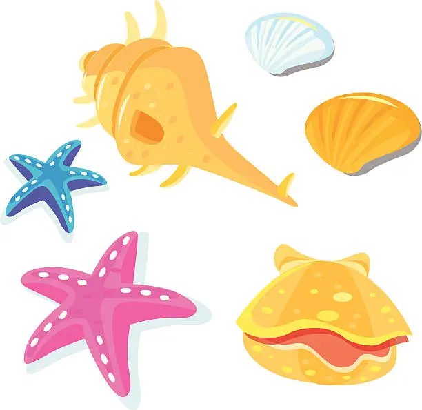 Vector illustration of Shells icon set