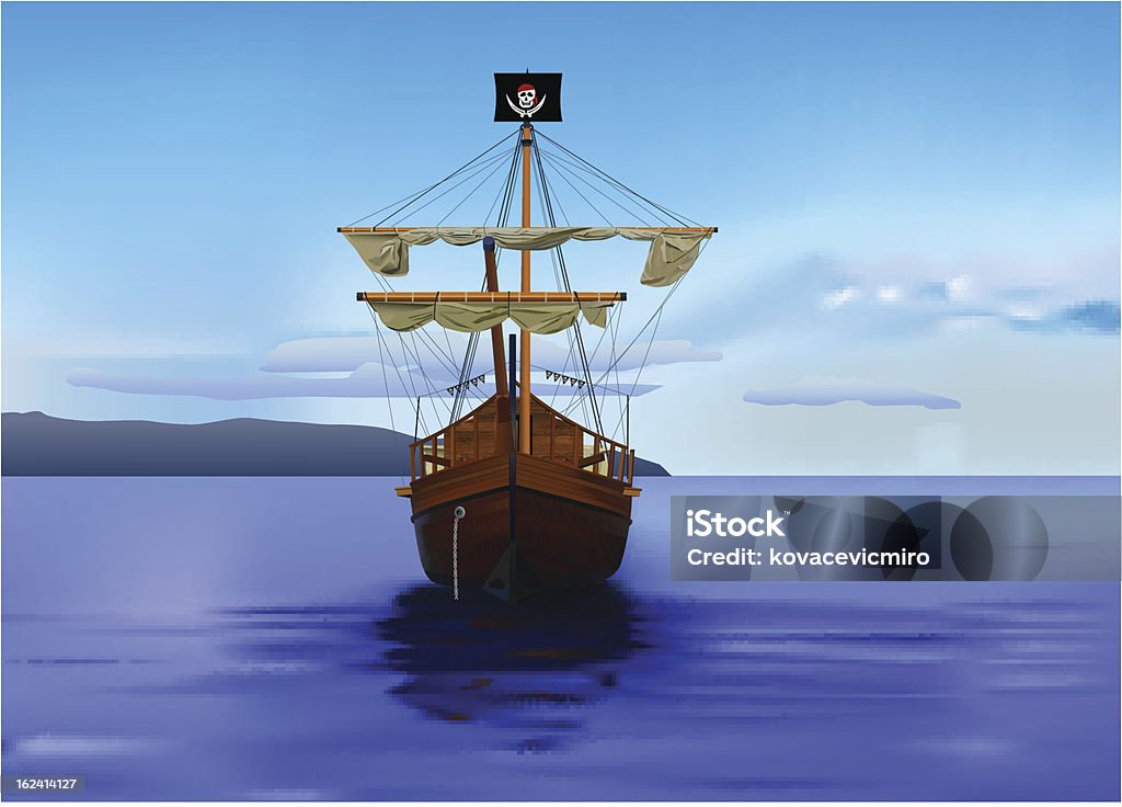 Nave dei pirati - arte vettoriale royalty-free di Caravella