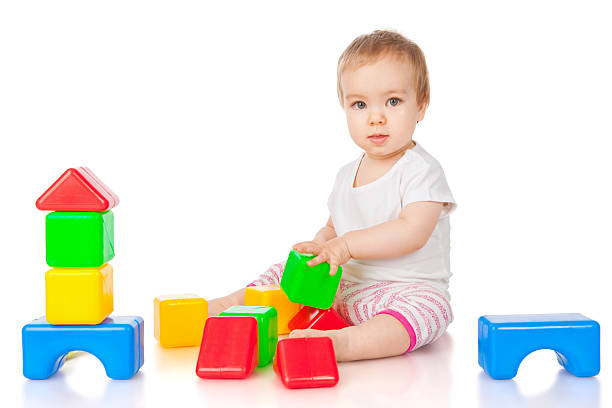 istock Little girl with blocks 162414217