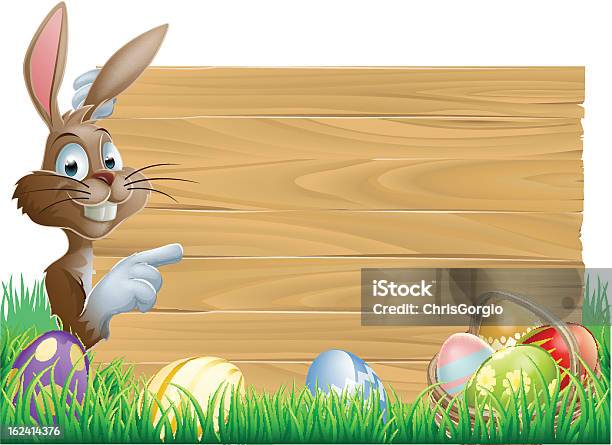 Wielkanoc Jaja Znak Drewniane - Stockowe grafiki wektorowe i więcej obrazów Białe tło - Białe tło, Biały, Brązowy