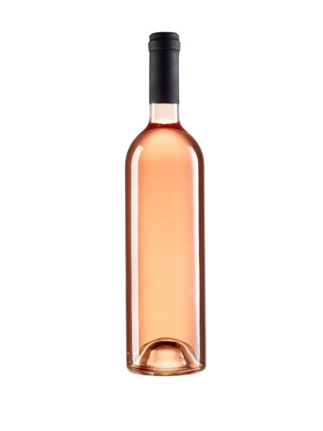 rose wine bottle ohne label - roséwein stock-fotos und bilder