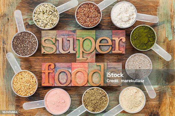 Superfoods Stock Photo - Download Image Now - Antioxidant, Brown, Chia seed