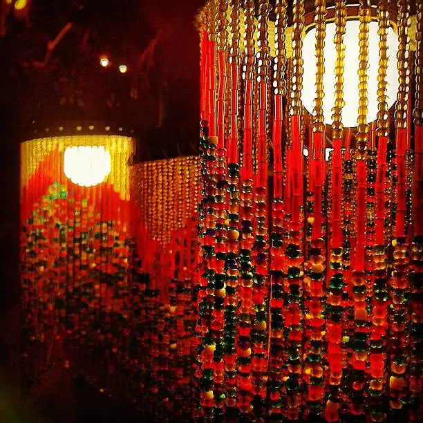 Photo of Asian Red Beaded Lamps