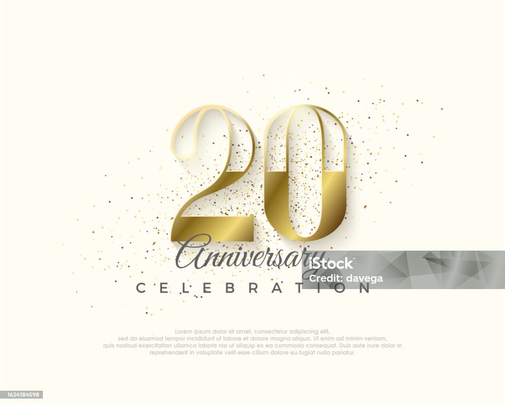 Elegant And Luxurious 20th Anniversary Design Stock Illustration